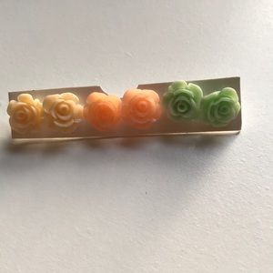 large stud flower earrings